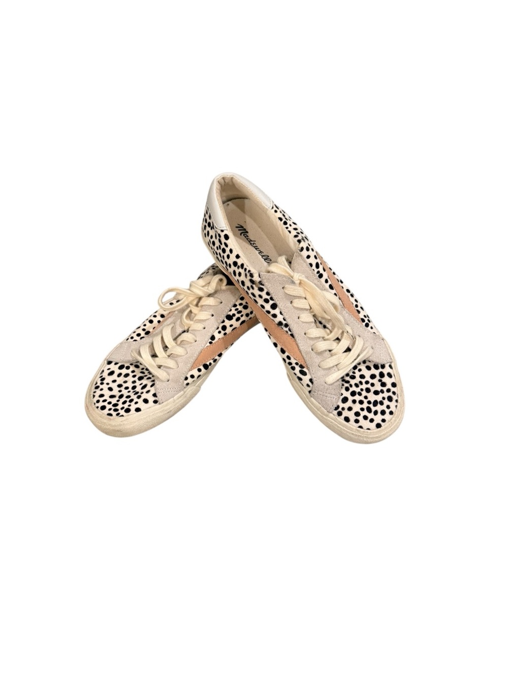 Madewell Sidewalk Low Top Sneakers Spot Dot Calf Hair Size 8